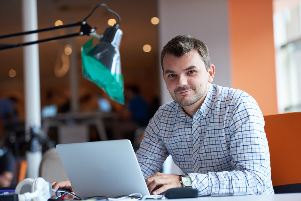 Man Working at His Desk